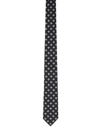 Cravate en soie noire et blanche Dolce & Gabbana