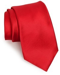 Cravate en soie rouge