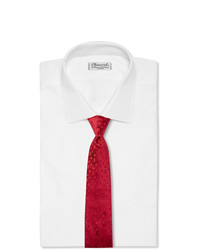 Cravate en soie rouge Charvet
