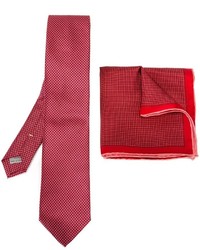 Cravate en soie rouge Canali