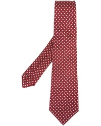 Cravate en soie rouge Kiton