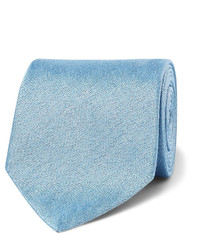 Cravate en soie tressée bleu clair Charvet