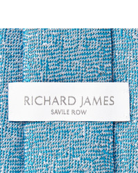 Cravate en soie tressée bleu clair Richard James