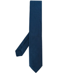 Cravate en soie tressée bleu marine Kiton