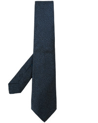 Cravate en soie tressée bleu marine Kiton