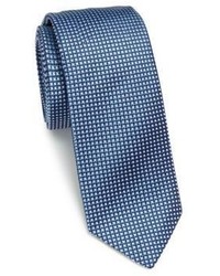 Cravate en soie tressée bleue