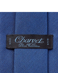 Cravate en soie tressée bleue Charvet