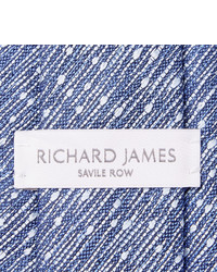 Cravate en soie tressée bleue Richard James