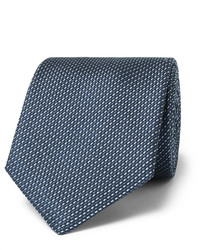 Cravate en soie tressée bleue Brioni