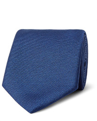 Cravate en soie tressée bleue Charvet