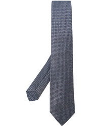 Cravate en soie tressée gris foncé Kiton
