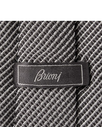 Cravate en soie tressée grise Brioni