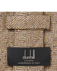 Cravate en soie tressée marron clair Dunhill