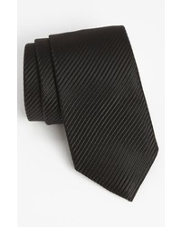 Cravate en soie tressée noire