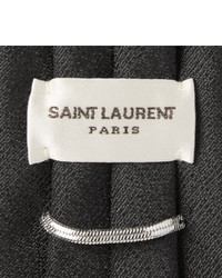 Cravate en soie tressée noire Saint Laurent
