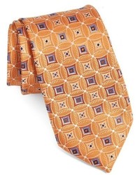 Cravate en soie tressée orange