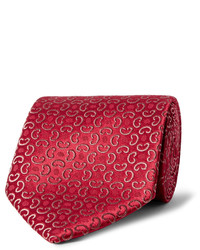 Cravate en soie tressée rouge Charvet