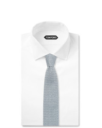 Cravate en tricot bleu clair Tom Ford