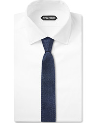 Cravate en tricot bleu marine Tom Ford