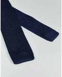 Cravate en tricot bleu marine