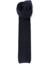 Cravate en tricot bleu marine Ermenegildo Zegna