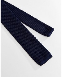 Cravate en tricot bleu marine Selected