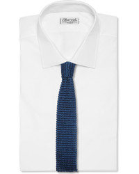 Cravate en tricot bleu marine Lanvin
