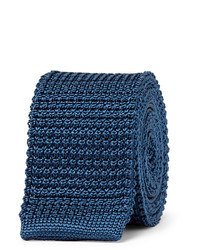 Cravate en tricot bleu marine Lanvin