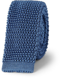 Cravate en tricot bleu marine Charvet