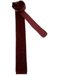 Cravate en tricot bordeaux Ermenegildo Zegna