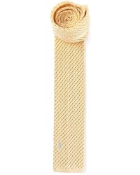 Cravate en tricot marron clair Yves Saint Laurent