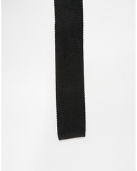 Cravate en tricot noire Selected