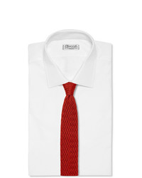 Cravate en tricot rouge Rubinacci