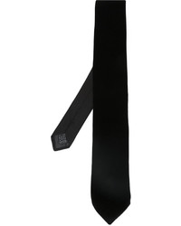 Cravate en velours noire Lanvin