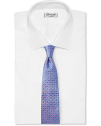 Cravate géométrique bleu clair Charvet