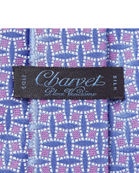 Cravate géométrique bleu clair Charvet