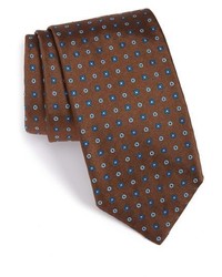 Cravate géométrique marron