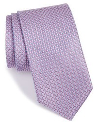 Cravate géométrique rose