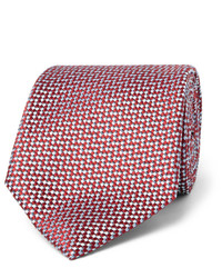 Cravate géométrique rouge Brioni