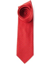Cravate géométrique rouge Brioni