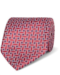 Cravate géométrique rouge Charvet