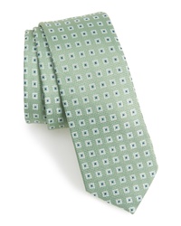 Cravate géométrique vert menthe