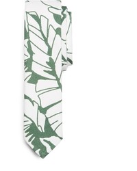 Cravate imprimée blanc et vert