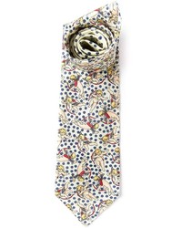 Cravate imprimée blanche Dolce & Gabbana