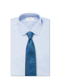 Cravate imprimée bleu canard Charvet