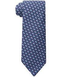 Cravate imprimée bleu marine