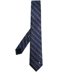 Cravate imprimée bleu marine Alexander McQueen
