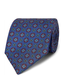 Cravate imprimée bleu marine Charvet