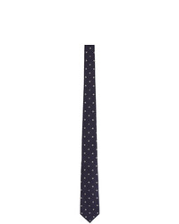 Cravate imprimée bleu marine Gucci
