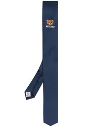 Cravate imprimée bleu marine Moschino